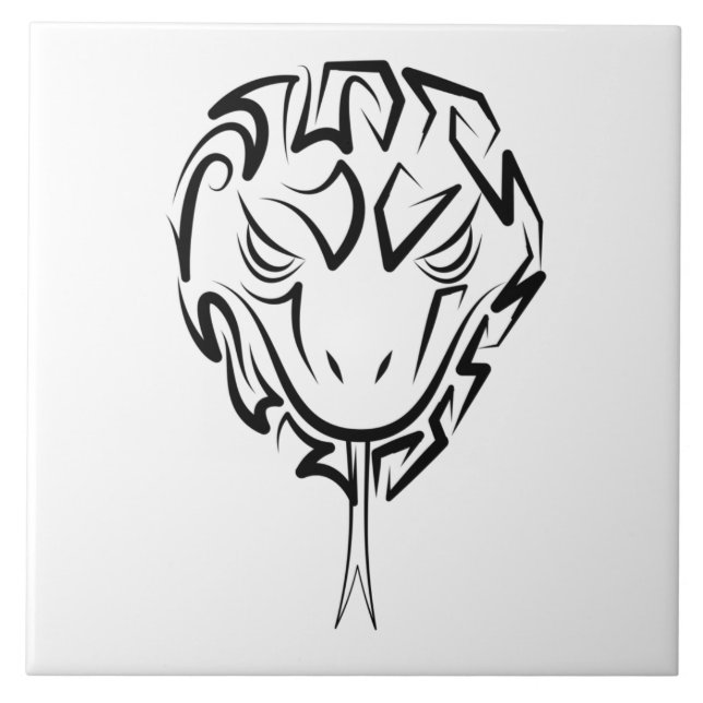 Carreau Serpent tribal noir et blanc (Devant)