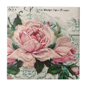 Carreau shabby chic, découpage, victorien, français chic, 