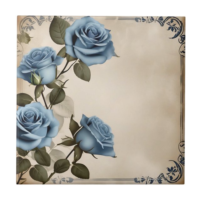 Carreau Shabby Rose bleu (Devant)