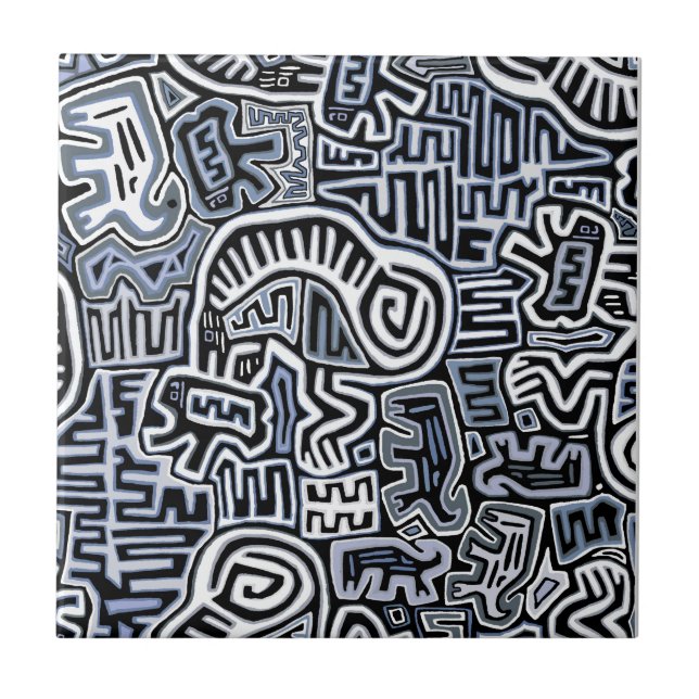 Carreau Shaman Peyote Ritual Mola (Devant)