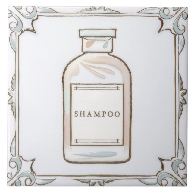 Carreau Shampoing de Corail Mint Blanc Bouteille Amusante  (Devant)