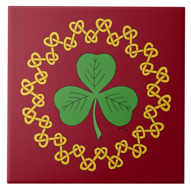 Carreau Shamrock et nouage sur rouge (Devant)