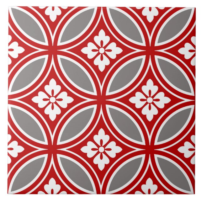 Carreau Shippo avec le motif, le rouge, le blanc et le (Devant)