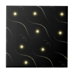Carreau Shooting Stars de noir moderne et d'or