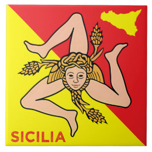 Carreau Sicilia Trinacria Sicilienne Drapeau