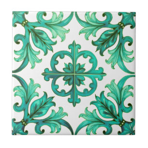 Carreau sicilien, été, citron, mosaïque, vert,