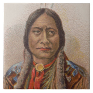 Carreau Signaux de fumée : Lakota Indian Chief Sitting Bul