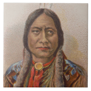 Carreau Signaux de fumée : Lakota Indian Chief Sitting Bul