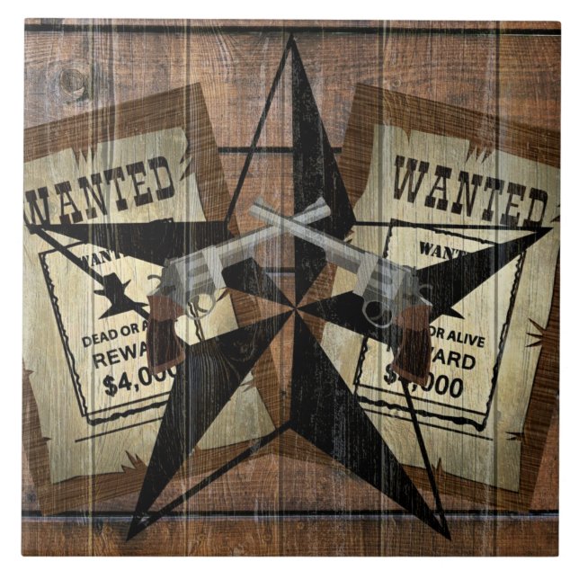 Carreau SIGNE Recherché Rustique Texas Star Western Double (Devant)