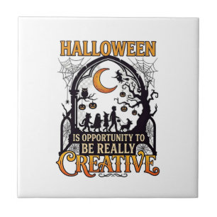 Carreau Silhouette Créatif Enfants Halloween Croissant De