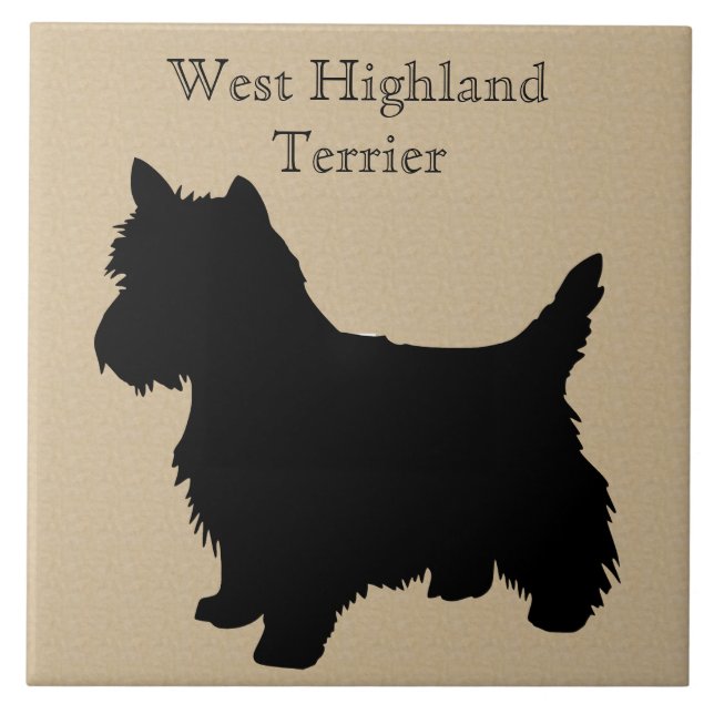 Carreau Silhouette de chien de Terrier blanc West Highland (Devant)