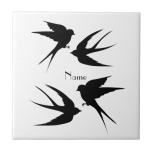 Carreau Silhouettes d'oiseaux hirondelles Thunder_Cove