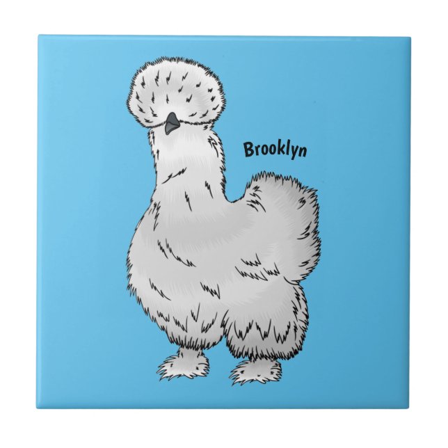 Carreau Silkie chicken cartoon illustration  (Devant)