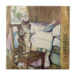 Carreau Simpkin le chat sert le thé - Beatrix Potter