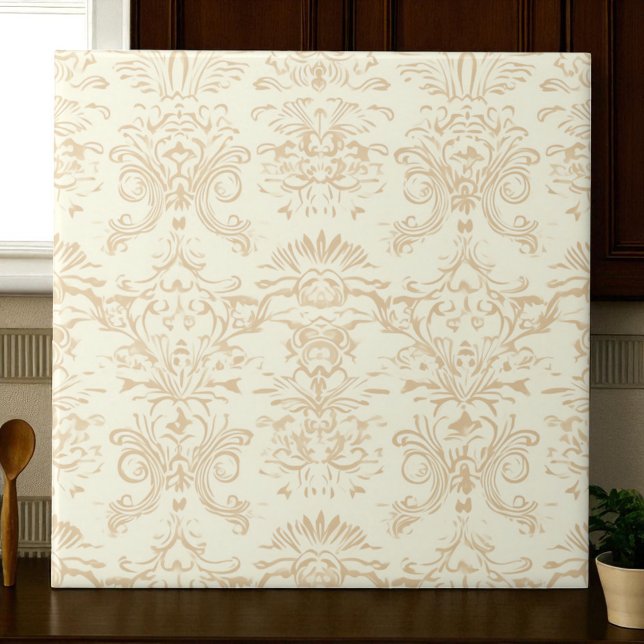 Carreau Simple Damask Chaude Douce Beige (Créateur téléchargé)