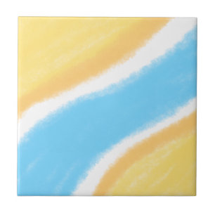 Carreau simple personnalisé jaune bleu aquarelle ajouter l