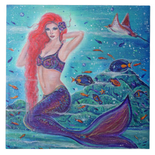 Carreau Sirène avec art de poisson par Renee Lavoie