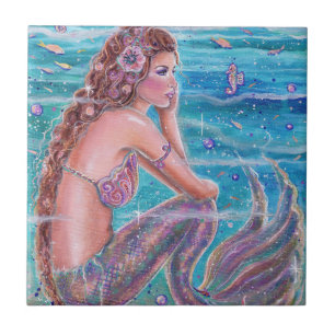 Carreau Sirène avec art hippocampe par Renee Lavoie