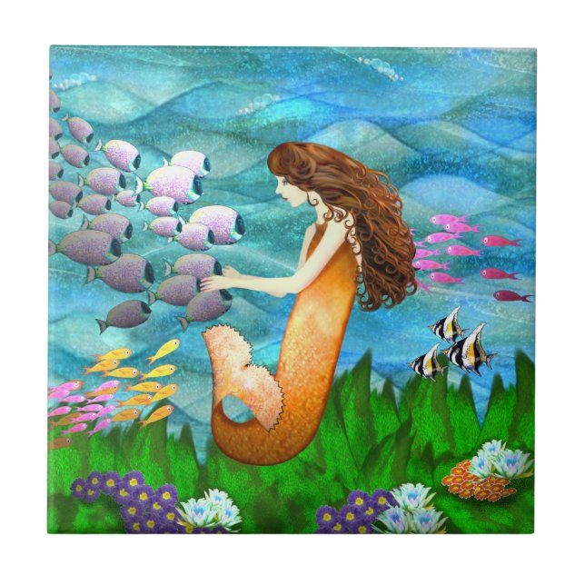 Carreau Sirène avec poisson (Devant)