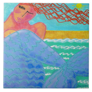 Carreau Sirène dans la peinture Abstraite au soleil