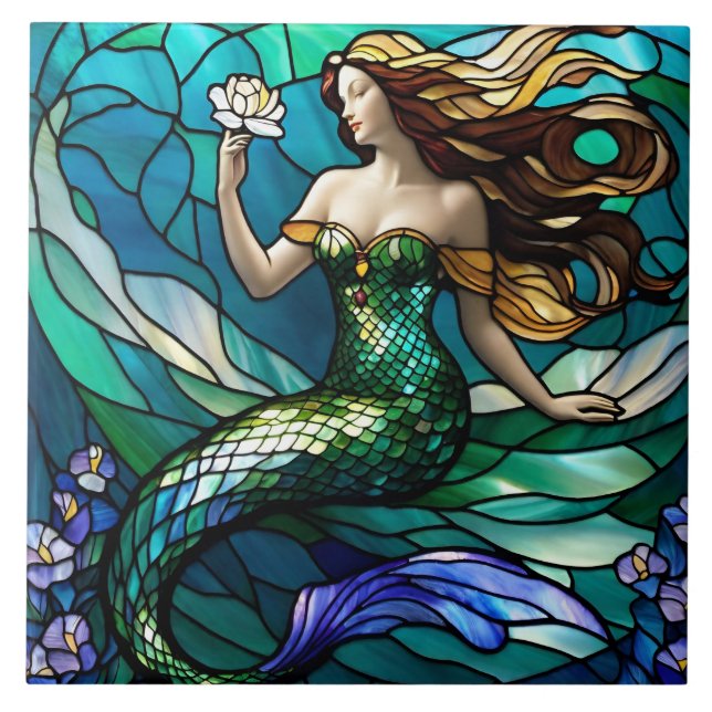 Carreau Sirène En Verre Tiré (Devant)