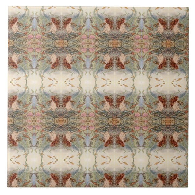 Carreau Sirène reflètente de grand miroir (Devant)