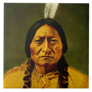 Carreau Sitting Bull Chef des Premières nations amérindien