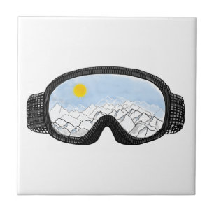 Carreau Ski Goggles Mountain View Illustration