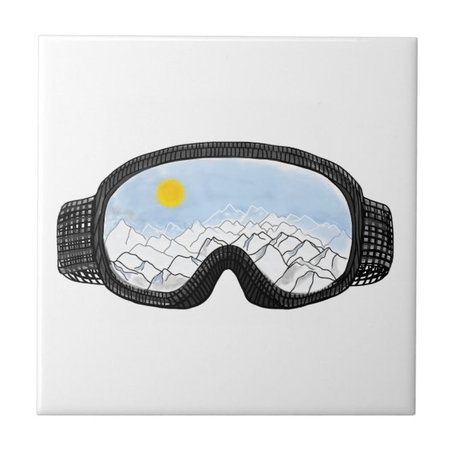 Carreau Ski Goggles Mountain View Illustration (Devant)