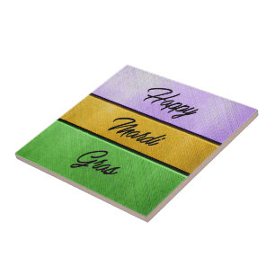 Carreau SlipperyJoe's Happy Mardi Gras violet or vert b