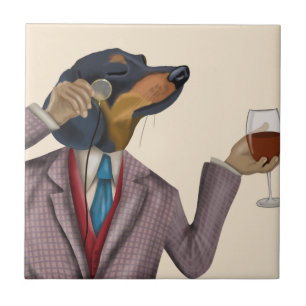 Carreau Snob de vin de Dachshund