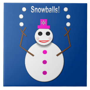 Carreau Snowlady de Noël Jongler boules de neige amusant