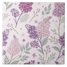 Carreau Soft Pink and Purple Lilac Floral Pattern