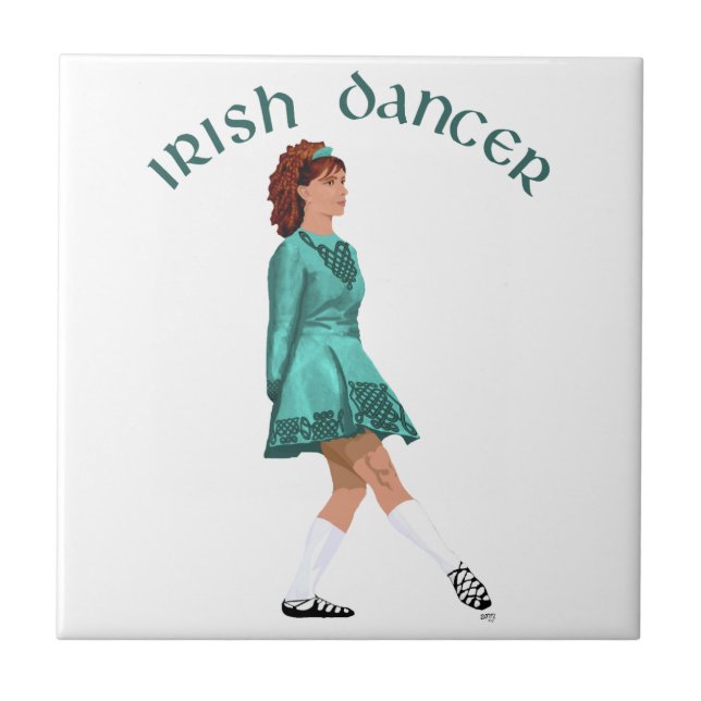Carreau Soft Shoe Danseur irlandais en Turquoise (Devant)