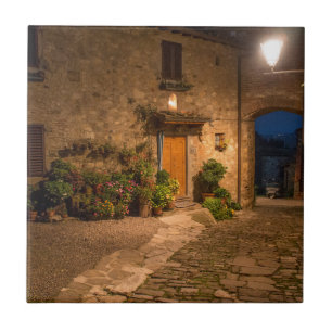 Carreau Soir dans l'ancienne ville sur la colline