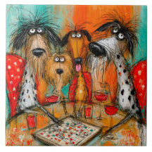 Soirée de jeu de chiens joueurs avec du vin