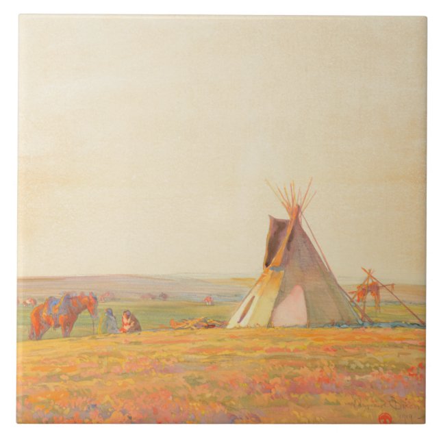 Carreau Soirée des Prairies par Maynard Dixon (Devant)