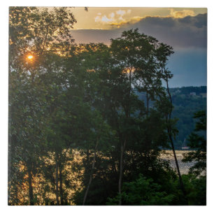 Carreau Soirée d'été de la rivière Hudson