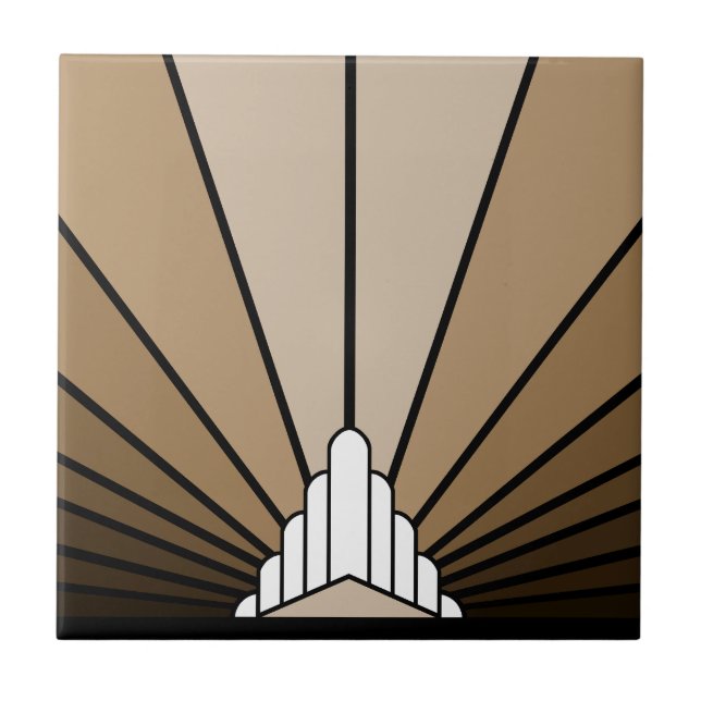 Carreau Soleil Art déco bronzé (Devant)