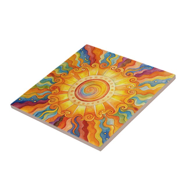 Carreau Soleil coloré (Côté)