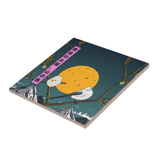Carreau Soleil doré, oiseaux de montagne (Côté)