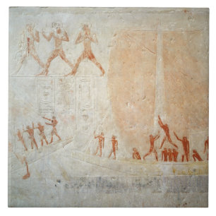 Carreau Soulagement du Mastaba d'Akhethotep dépeignant la