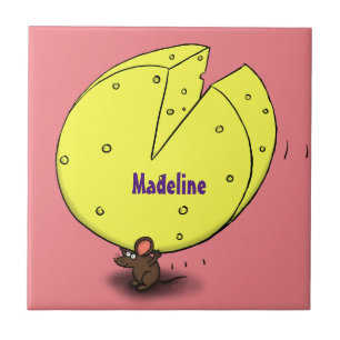 Carreau Souris mignonne avec dessin animé au fromage