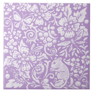 Carreau Souris violet clair Insectes Floral Forêt Nature