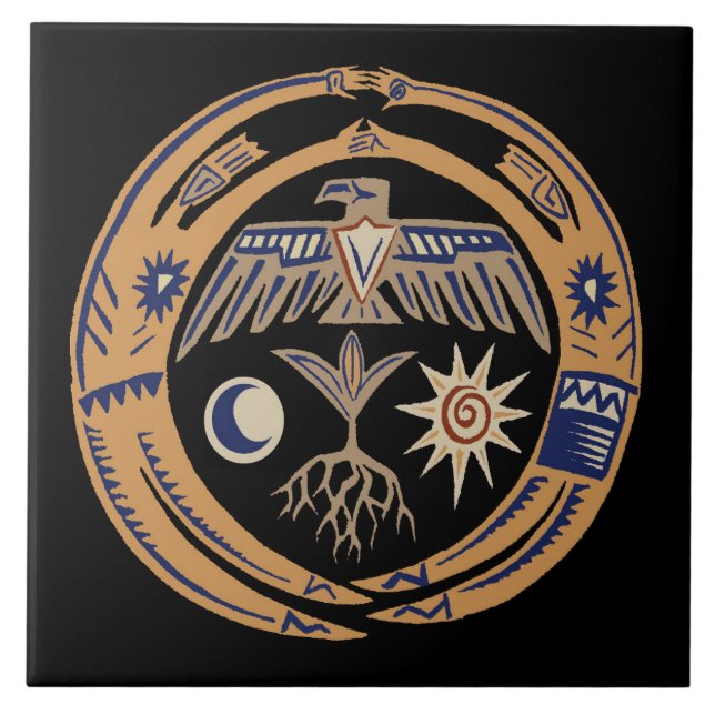 Carreau Southwest Tribal Rain Dance  (Devant)