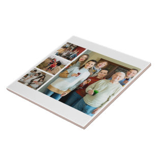 Carreau Souvenirs chères : personnalisable 4 Photo Collage
