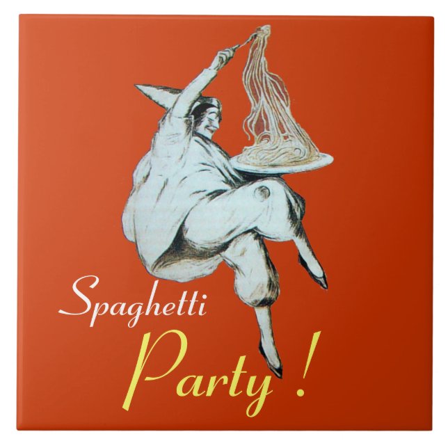 Carreau SPAGHETTI PARTY, CUISINE ITALIENNE, orange (Devant)