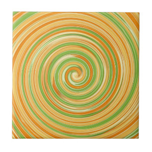 Carreau Spirale de couleurs d'agrumes amusantes