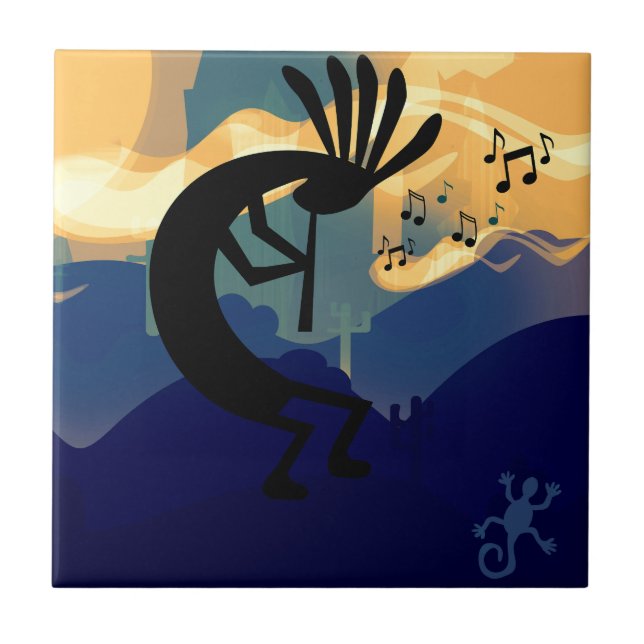Carreau Spirit of Kokopelli Desert Paysage Musique Turquoi (Devant)