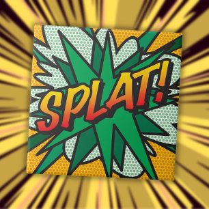 Carreau SPLAT Bande dessinée rétro amusante Pop Art